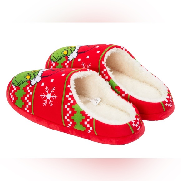Dr. Seuss The Grinch Christmas Fleece-Lined Unisex Slippers - Picture 4 of 5